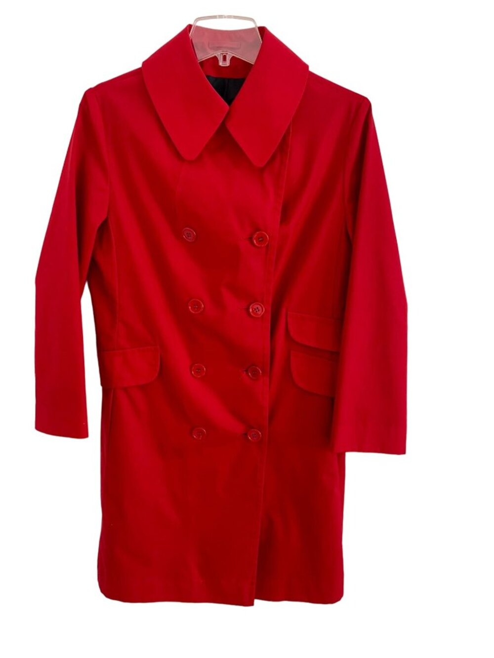 Sears Vintage women's 80's Red Trench Coat M/L